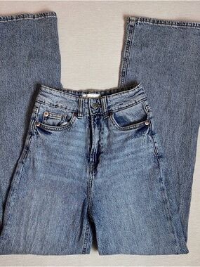 H&M Blue/White Cotton Blend Straight Jeans size 2 (370)